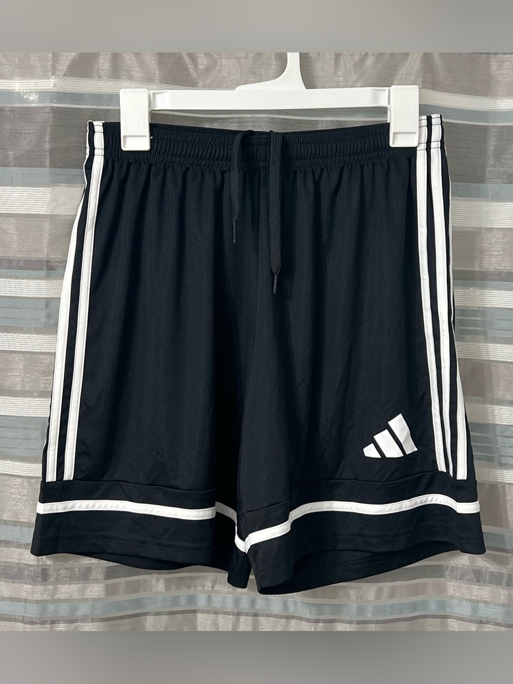 adidas Men's Squadra 25 Soccer Shorts - Black with White Stripes